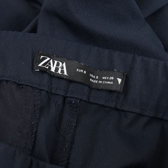 Zara Wide Leg Navy Blue Side Striped Trouser Tracker Pants Womens Sz S - Picture 11 of 14